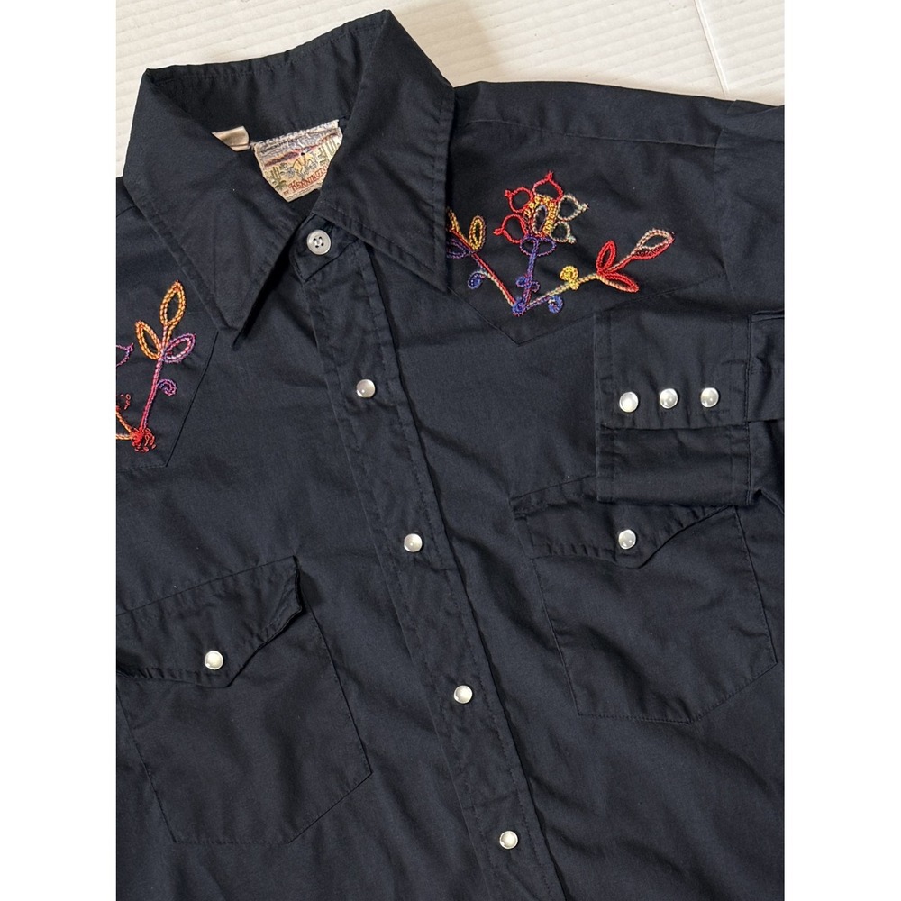KENNINGTON ROCKING K RANCHWEAR - VTG 70s Western Pearl Snap Floral Shirt No Size